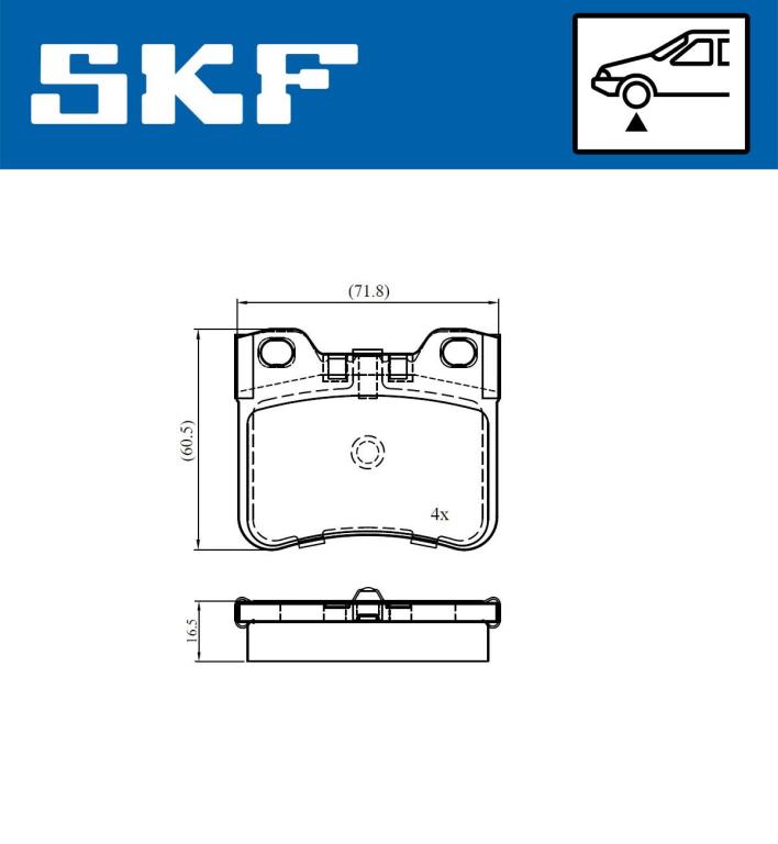 Jogo de 4 pastilhas de travão SKF ref. VKBP 81013
